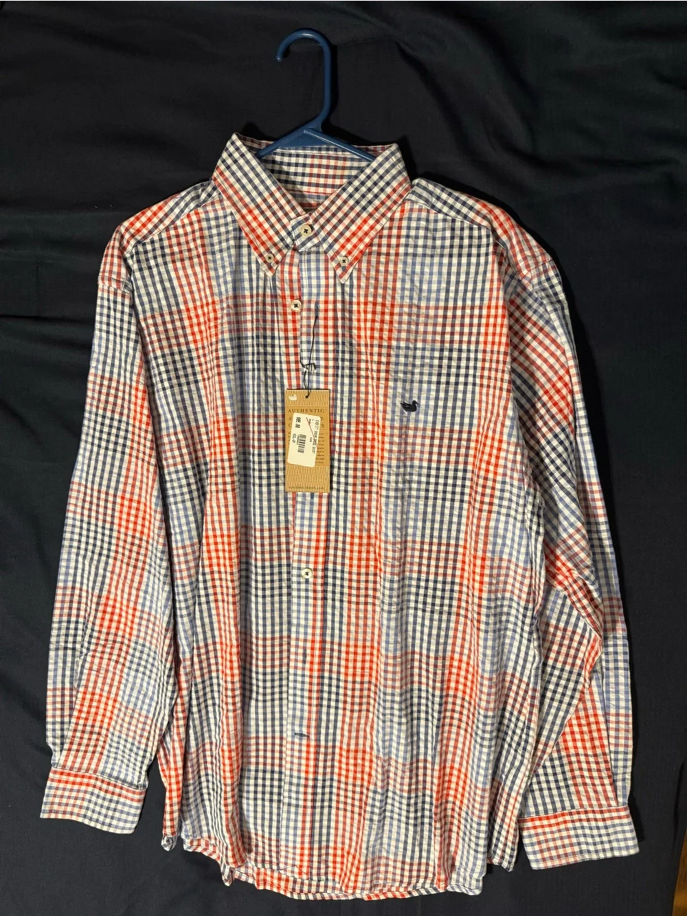 Southern Marsh Red and Blue Gingham Button-Down Shirt